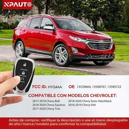 Vista 3 de NPAUTO Llavero de Reemplazo Compatible con 2017-2018 Chevy Bolt, 2018-2020 Equinox, 2017-2020 Trax, 2018-2020 Sonic, 2016-2019 Volt, Control Remoto