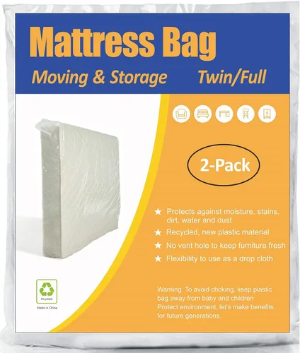 Vista 8 de Bolsa para colchón ComfortHome para mudanza y almacenamiento, tamaño Queen y King, 1 unidad