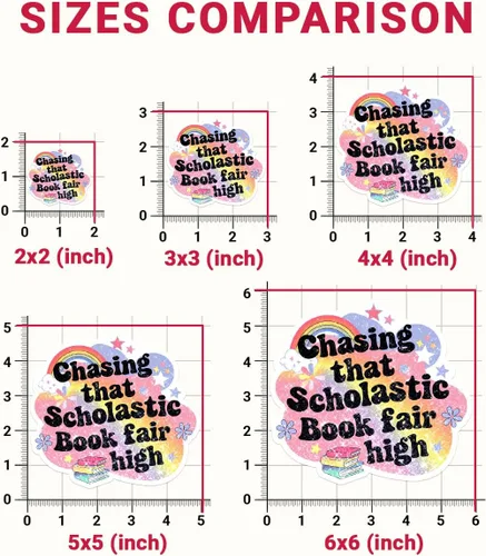 Vista 7 de 3 calcomanías de Chasing That Scholastic Book Fair High para lector Bookish Chasing That Scholastic Book Fair High Stickers 90s Nostalgia Bookworm
