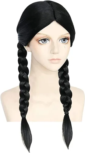 Vista 3 de IDOTTA Girls Black Costumes Dress For Kids Family Halloween Princess Cosplay Party Christmas Party With Wigs Belt