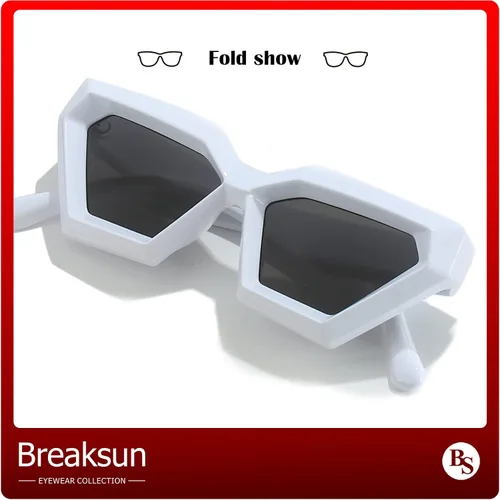 Vista 5 de Breaksun Gafas de sol de ojo de gato con montura gruesa para mujer, estilo vintage, de moda, estilo retro