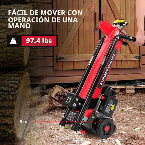 Vista 7 de PowerSmart Divisor de troncos eléctrico, 6.5 toneladas, velocidad del motor 3450, 15 amperios, diseño horizontal de haz completo