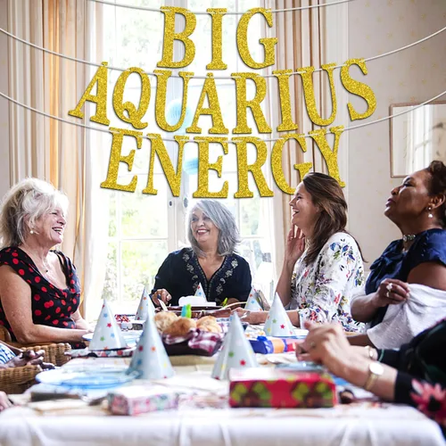 Vista 5 de Big Aquarius Energy Banner, temporada de acuario enero/febrero decoración de pastel de cumpleaños – 12 suministros de decoración de fiesta
