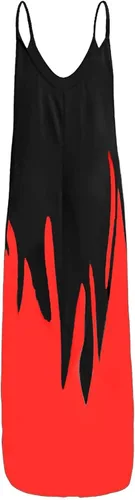 Vista 4 de Oiumov Vestido bohemio para mujer casual de verano sexy con tirantes delgados estampado de playa vestido largo con bolsillos