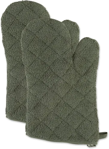 Vista 24 de DII Basic Terry Collection - Guante de horno acolchado 100% algodón, color verde antiguo, 2