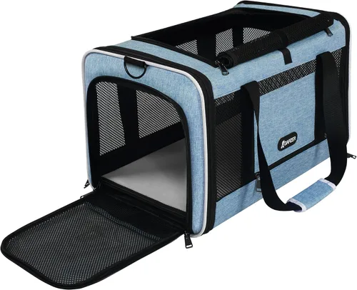 Vista 14 de GAPZER Transportador de gatos aprobado por American Airlines 18x11x11, apertura superior, resistente, suave, bolsa de transporte para mascotas