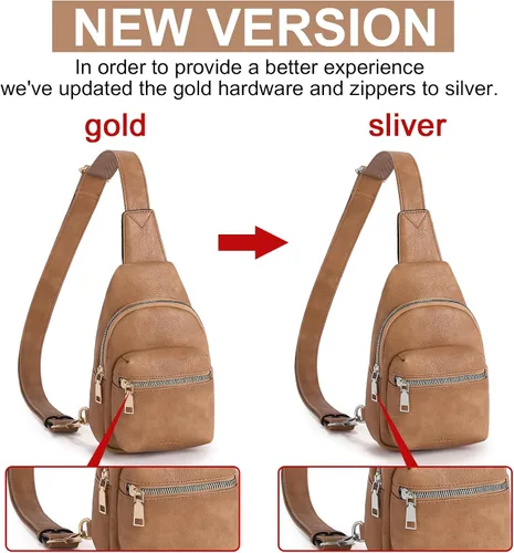 Vista 2 de CLUCI Small Sling Bag for Women, Leather Crossbody Fanny Packs Trendy, Women's Chest Bag