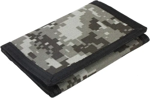 Vista 10 de Cartera RFID de camuflaje, billetera de nailon triple para hombres, mini monedero triple con cremallera para niños, Compacto 025-DV DS
