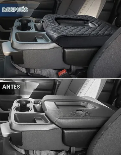 Vista 5 de ISSYAUTO Funda de consola central compatible con Silverado Sierra Jump Seat 2019-2024 Funda de cuero para reposabrazos