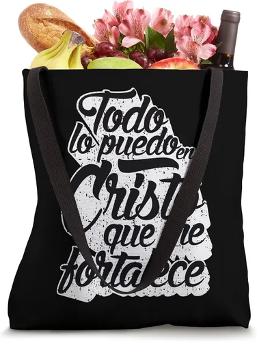Vista 4 de Cristo Me Fortalece Regalo Cristiano En Espanol - Bolsa de mano