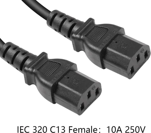 Vista 2 de SinLoon Cable de alimentación IEC 320 C20 a Dual C13, C20 macho a 2 x C13 Y Splitter Adapter Cable de alimentación (negro C20 a Dual C13)