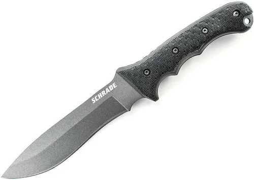 Vista 4 de Navaja SCHRADE SCHF9 para supervivencia extrema con punta curva y mango de TPE