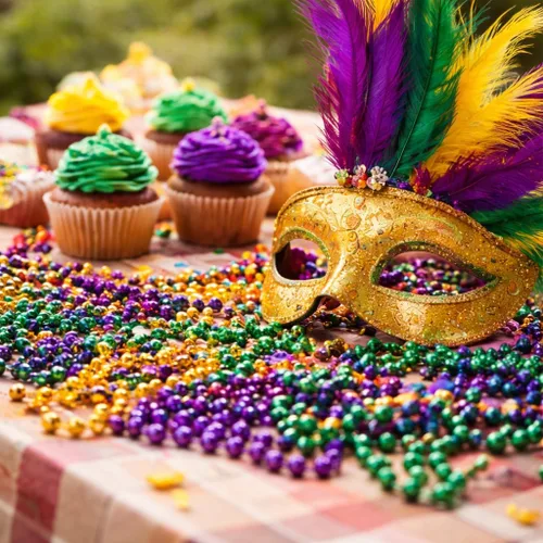 Vista 9 de Oojami 144 cuentas de Mardi Gras a granel, collares metálicos redondos de 33 pulgadas de 0.276 in, regalos de fiesta dorados, verdes y morados