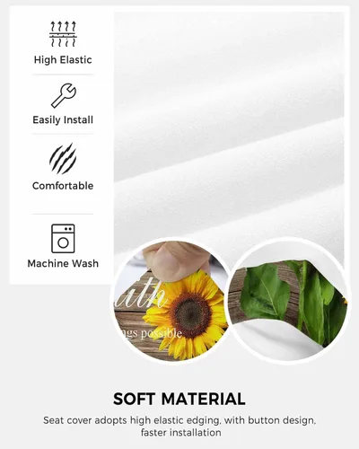 Vista 5 de Funda elástica para silla de oficina con diseño floral de granja, funda de asiento para silla de computadora, funda para respaldo, elástica