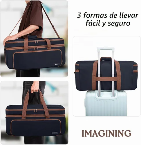 Vista 7 de IMAGINING Estuche de transporte para Cricut Maker 3, Maker 4, Bolsa de máquina de doble capa con cubierta para Cricut Explore 4, Explore 3, Explore