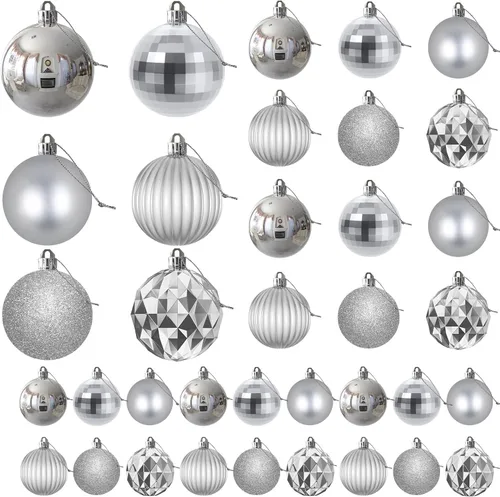 Vista 32 de Esferas pequeñas de Navidad de bronce y dorado de 1.6 pulgadas, adornos para decoración de árbol de Navidad, bolas colgantes inastillables