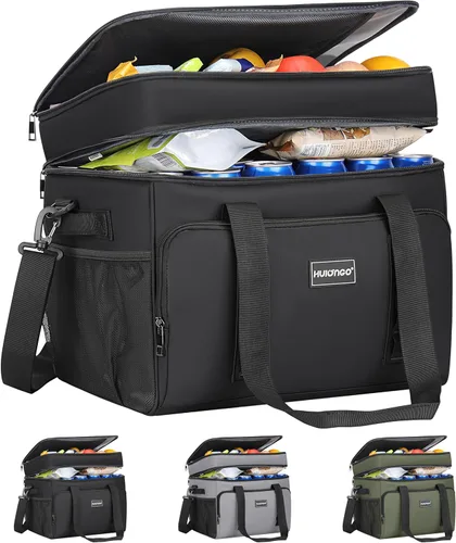Vista 10 de Hulongo Bolsa Enfriadora Suave Aislada, Enfriadores de Hielo Grandes de Lados Suaves para Playa, Plegable y Portátil