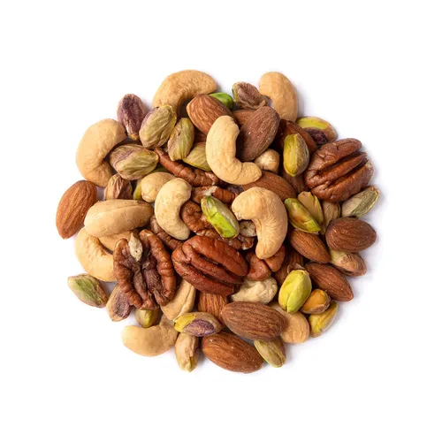 Vista 3 de Food to Live Mezcla prémium de cuatro nueces, 8 onzas, una mezcla de pistachos tostados secos, almendras, nueces, anacardos y almendras con sal
