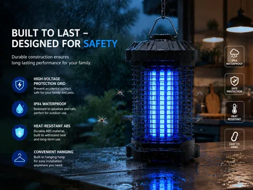 Vista 3 de Eliminador de insectos al aire libre, eliminador de mosquitos eléctrico de 4200 V para interiores, eliminador de insectos