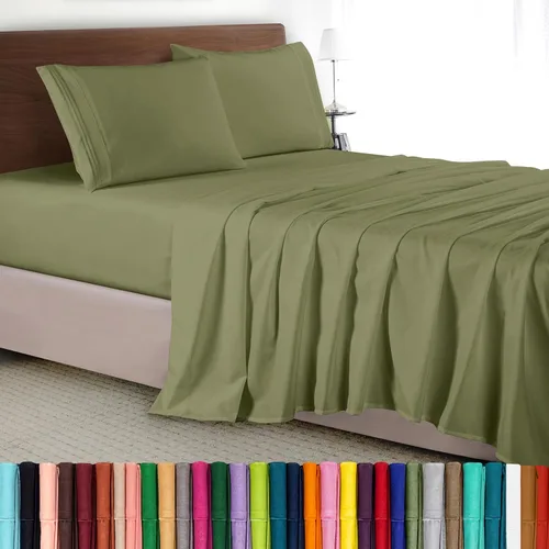 Vista 34 de Elegant Comfort - Juego de sábanas de lujo de 4 piezas - Ropa de cama de lujo de 1500 hilos, calidad de hotel prémium, microfibra, resistente a