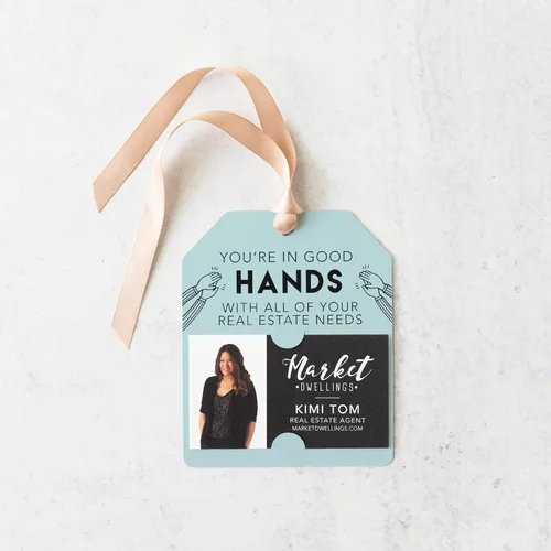 Vista 4 de Real Estate "You're in Good Hands" Pop By Gift Tag 36-GT001