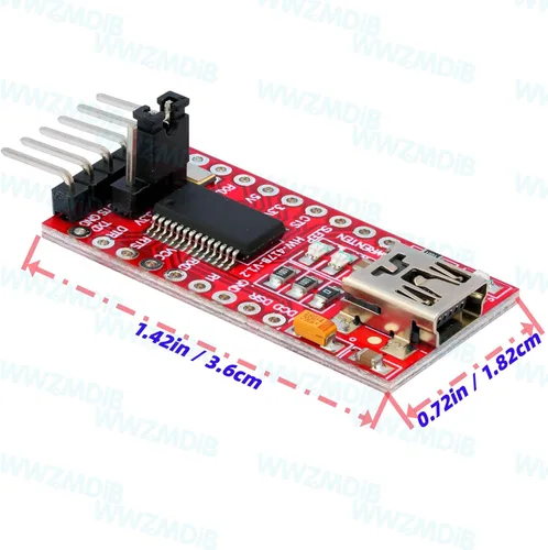 Vista 2 de WWZMDiB 2 unids mini USB a TTL convertidor serie adaptador 3.3V 5V FTDI Breakout Board programador