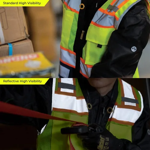 Vista 5 de Shine Bright Chaleco de seguridad – Alta visibilidad con correas reflectantes y bolsillos – Premium, suave, duradero y transpirable