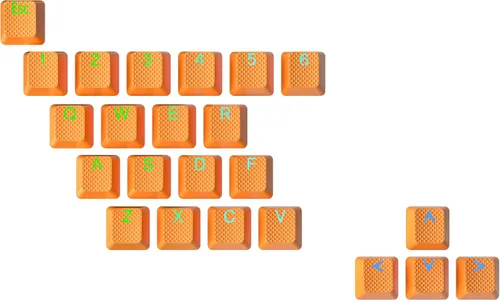 Vista 14 de Ranked Juego de teclas de goma Double Shot translúcido Perfil OEM para teclado mecánico para juegos (negro, 23 teclas)