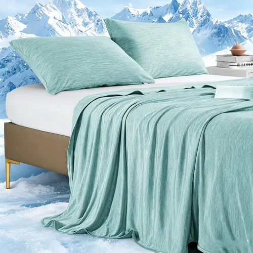 Vista 26 de Marchpower - Manta de enfriamiento para niños que duermen con calor, manta de lana fresca Arc-Chill con diseño de doble cara, fibra de enfriamiento