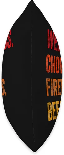 Vista 2 de Distressed Puppy Chow Hiking & Camping Gifts Weekends Chow Firepits Beer Funny Dog Throw Pillow, 16x16, Multicolor