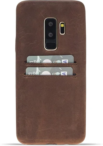 Vista 43 de HARDISTON Funda de piel auténtica hecha a mano para Samsung Galaxy Note 8, funda a presión con 2 ranuras para tarjetas de crédito, carga Marrón