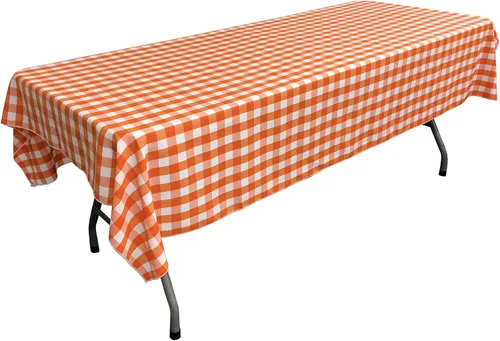Vista 31 de LA Linen Mantel rectangular de poliéster Gingham a cuadros 60 por 84 pulgadas, blanco y verde oscuro