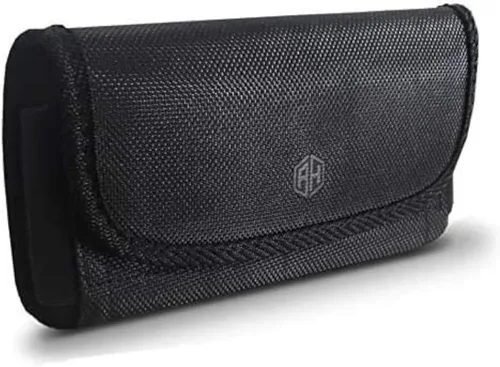 Vista 5 de AH - Soporte para cinturón de teléfono celular de nailon de grado militar para hombre, clip de transporte horizontal