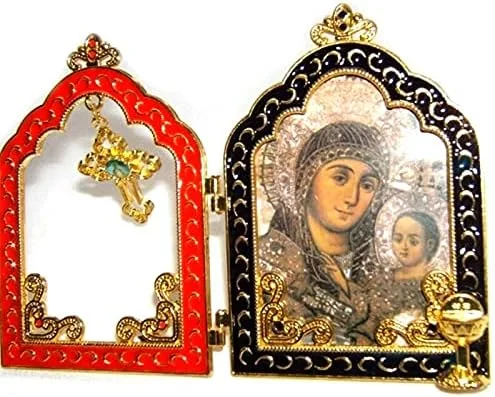 Vista 2 de Decoración Cristiana Jesús Virgen María Sagrada Familia Pantalla Icono Decoración Hogar Metal Templo Puerta Imágenes Religiosas Católicas Regalos