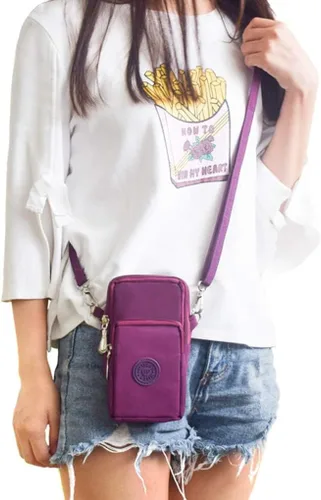 Vista 7 de WITERY Mini bolso cruzado para mujer, bolso de muñeca para teléfono celular, bolso de hombro para mujer, cartera de bolsillo múltiple para mujer