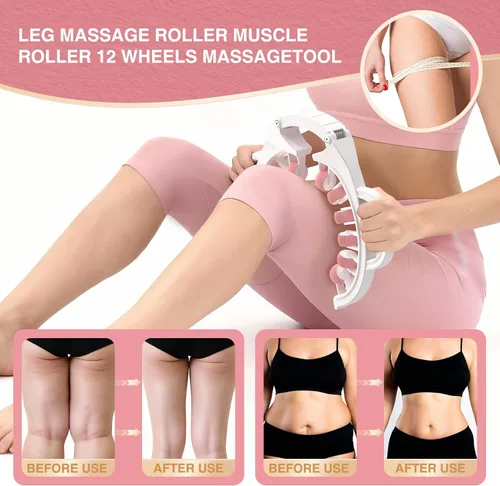 Vista 2 de Rodillo masajeador de drenaje linfático – Herramienta de fascia para piernas, muslos y pantorrillas – Escultura corporal de tejido profundo