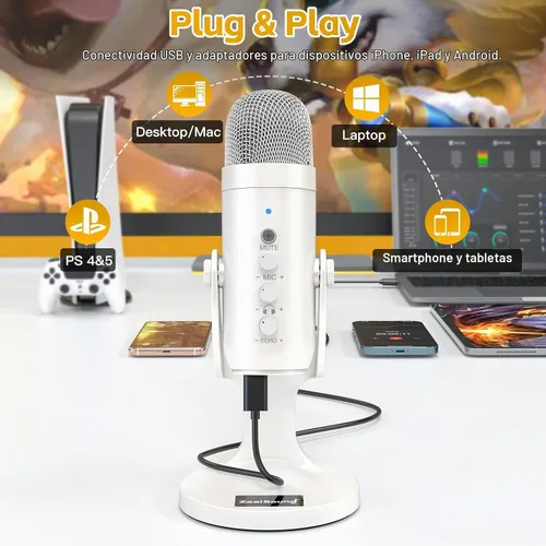 Vista 2 de ZealSound - Micrófono podcast para iPhone, PC y Android con reducción
