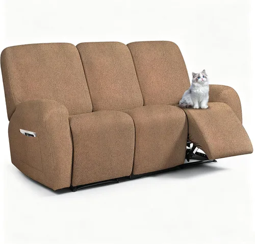 Vista 60 de ANARACHON Fundas para sillas reclinables con aspecto de cuero, funda elástica de 4 piezas, funda suave para silla reclinable, protector de muebles