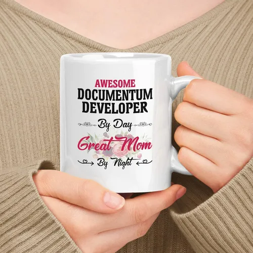 Vista 50 de Regalo para el desarrollador de backend 11oz, 15oz taza de cerámica blanca, regalo para madre impresionante () Por día, gran mamá por la noche