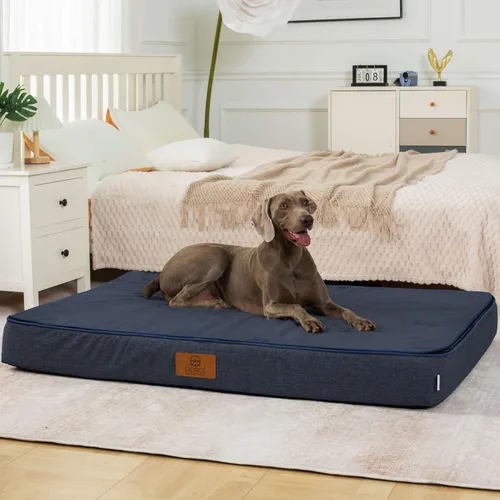 Vista 20 de LIORCE Cama grande para perros de espuma viscoelástica, camas ortopédicas de 4 pulgadas de grosor para perros grandes, cama impermeable para perros