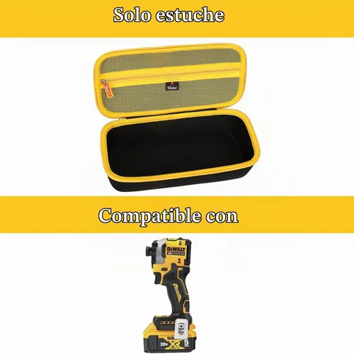 Vista 7 de Mchoi Estuche rígido adecuado para DEWALT DCF850B/ DCF870B/ DCF923B 20V inalámbrico sin escobillas compacto 1/4 pulgadas, solo funda