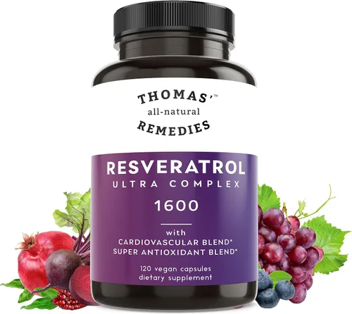 Vista 7 de Thomas' all-natural Remedies Resveratrol 1600mg Suplemento antioxidante orgánico Trans-Resveratrol con extracto de semilla de uva orgánico