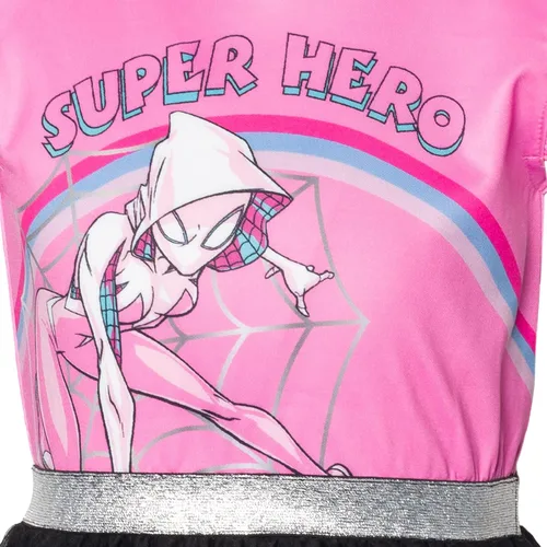 Vista 5 de Marvel Spider-Man Spider-Gwen Ghost Spider - Vestido de tul de malla para niñas pequeñas y grandes