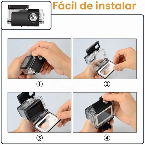 Vista 7 de Carcasa impermeable para GoPro Hero 5 6 7 Negro, carcasa protectora de buceo subacuático con soporte para Go Pro Hero5 6 Hero7 Kit de accesorios