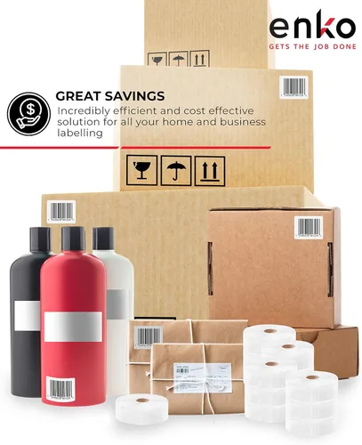 Vista 6 de enKo (3 rollos, 7,290 etiquetas) Etiquetas térmicas directas de 1 pulgada x 1/2 pulgadas para calcomanías de Logística de Amazon, etiquetas FNSKU