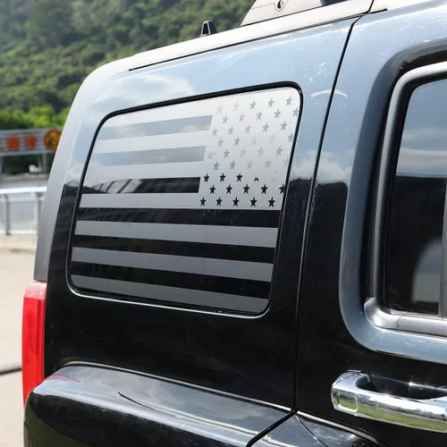 Vista 7 de Calcomanías de vinilo con la bandera estadounidense para ventana lateral trasera compatibles con Hummer H3 2005-2009, calcomanías precortadas