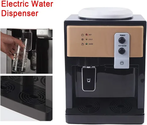 Vista 3 de Dispensador eléctrico de agua fría y caliente de 110 V, dispensador de agua de encimera de carga superior de 550 W, dispensador de agua fría