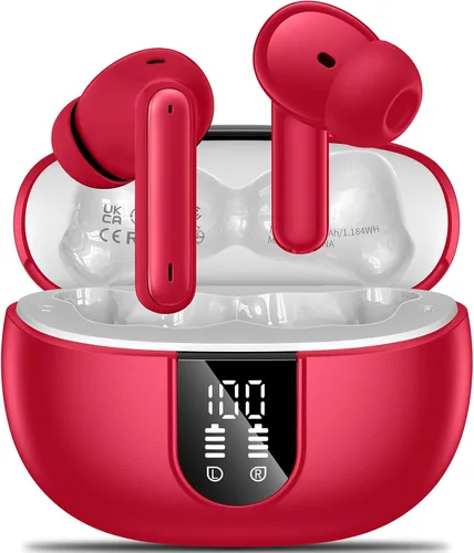 Vista 9 de Auriculares inalámbricos, auriculares inalámbricos 2024 HiFi estéreo con 4 micrófonos ENC con cancelación de ruido, 42 horas de reproducción Negro