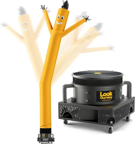 Vista 15 de LookOurWay Air Dancers - Hombre inflable de baile alocado de 7 pies de altura con soplador Sky Dancer - Hombre bailando publicitario inflable negro