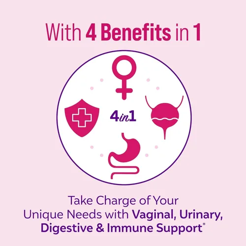 Vista 4 de Culturelle Probióticos 4 en 1 para mujeres, suplemento diario probiótico y prebiótico para apoyar la salud vaginal, salud digestiva, salud